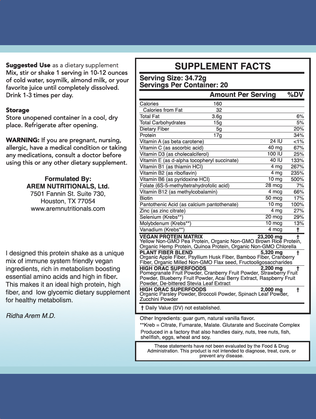 ThyroLife Protein Boost Diet Shake - Vanilla Flavor